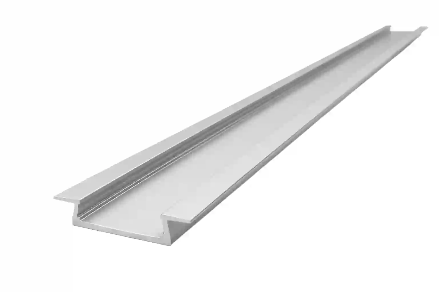 Vestavný hliníkový LED profil MIKRO IN stříbrný 21,7x5,7mm kanál 11,3mm bez difuzoru pohled ze strany